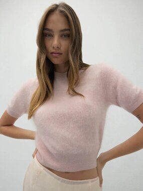 New Tags Naked Cashmere Pink Sheena Brushed Sweater, size XS/S
